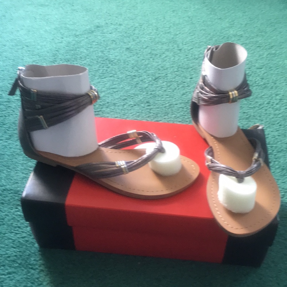 G by Guess Pewter Metallic Sandals
